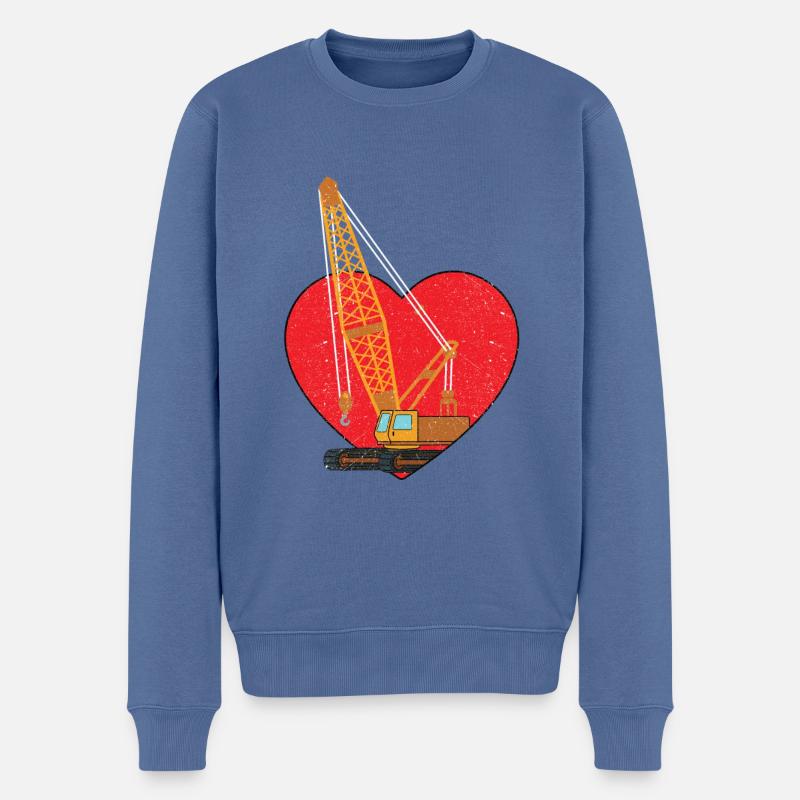 Cadeau de grutier - Pull Premium bio Homme - bleu pigeon