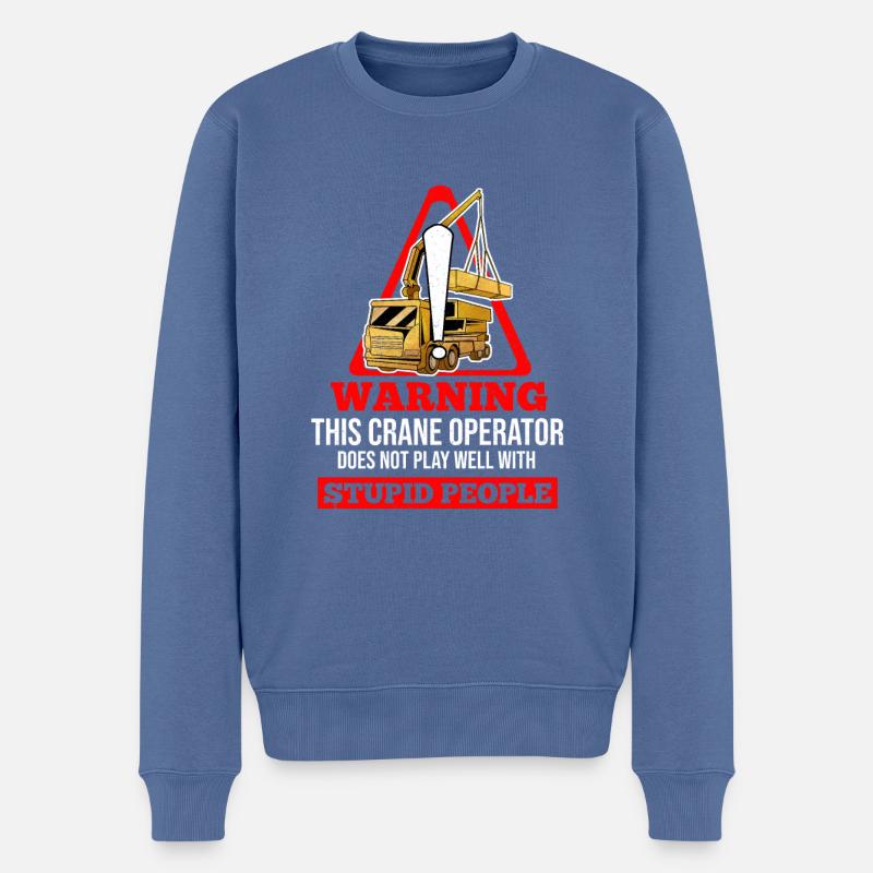 Kranführer Kran Geschenk - Männer Premium Bio Pullover - Taubenblau