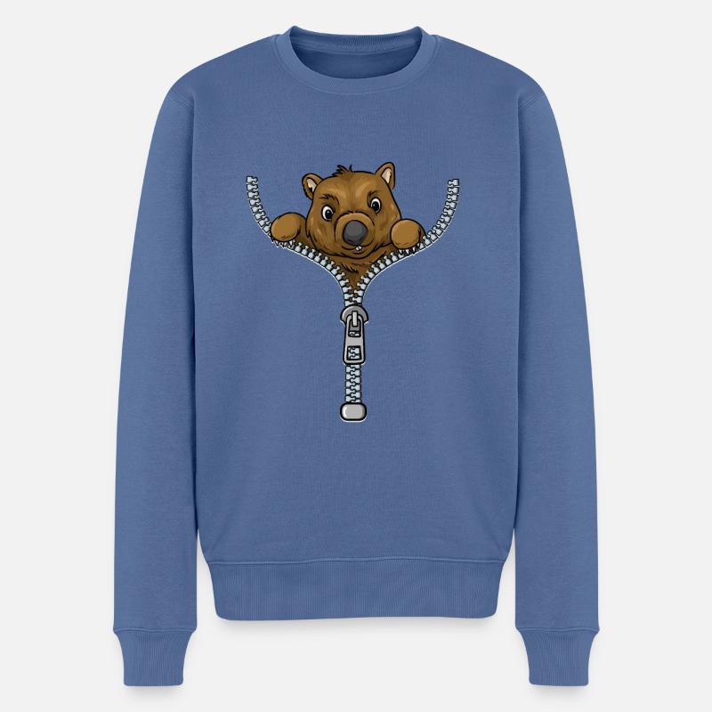 Wombat Wombats Plumbeutler Geschenk - Männer Premium Bio Pullover - Taubenblau