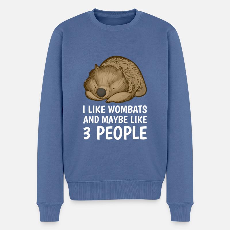 Wombat Wombats Plumbeutler Geschenk - Männer Premium Bio Pullover - Taubenblau