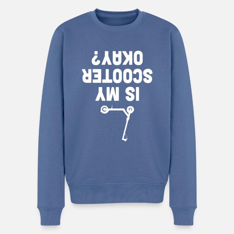 Scooter Roller Tretroller Geschenk - Männer Premium Bio Pullover - Taubenblau