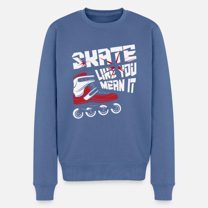 Inlineskating Inlineskater Geschenk - Männer Premium Bio Pullover - Taubenblau