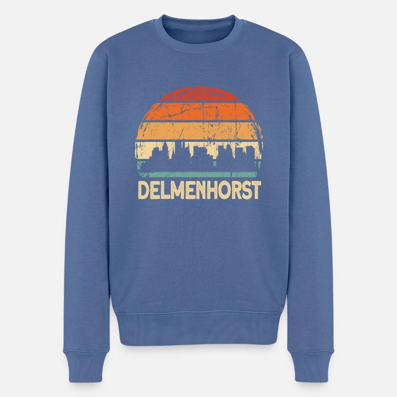 Delmenhorst - Männer Premium Bio Pullover - Taubenblau