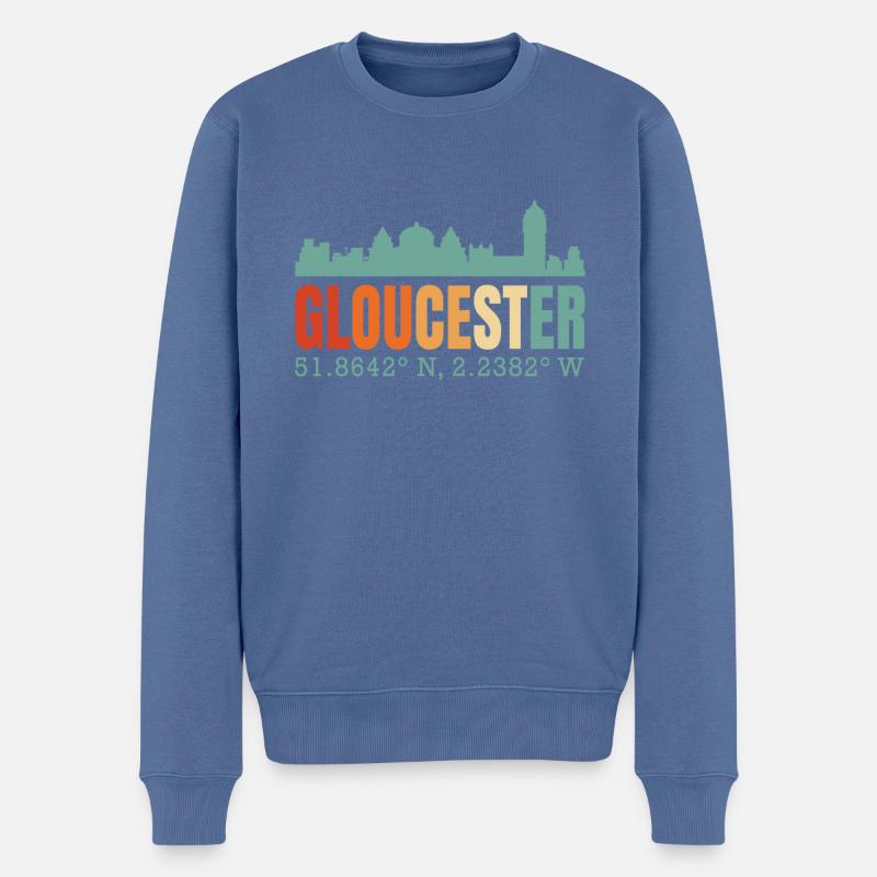 Gloucester - Pull Premium bio Homme - bleu pigeon