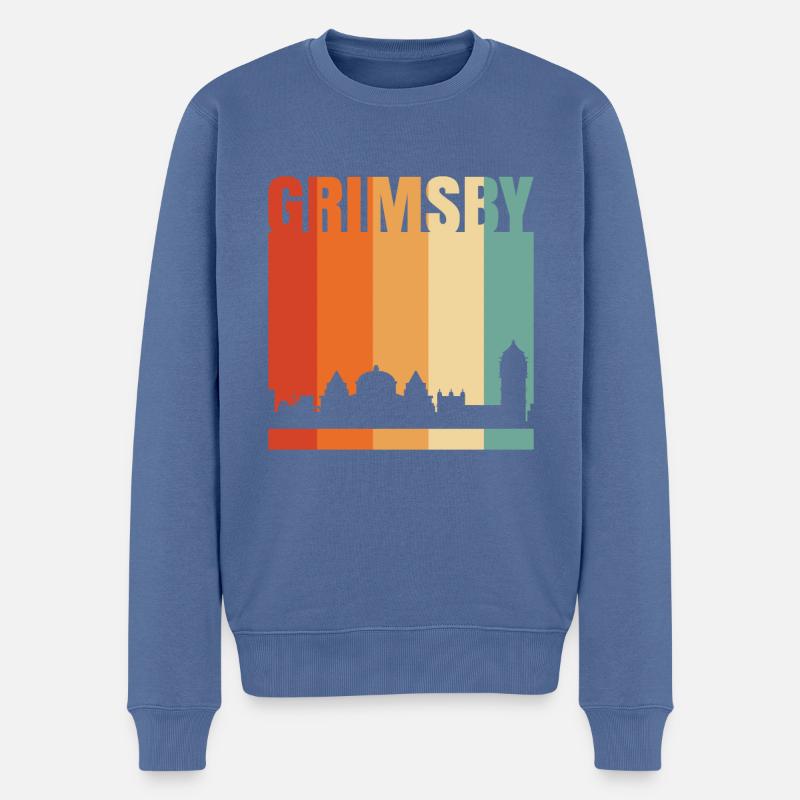 Grimsby - Pull Premium bio Homme - bleu pigeon
