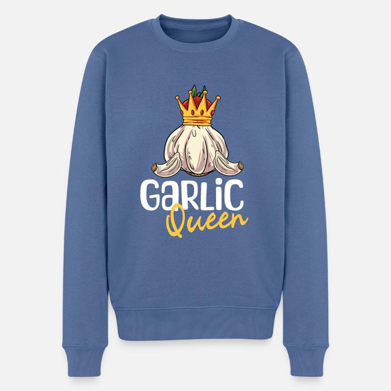 Knoblauch Knoblauchbrot Geschenk - Männer Premium Bio Pullover - Taubenblau