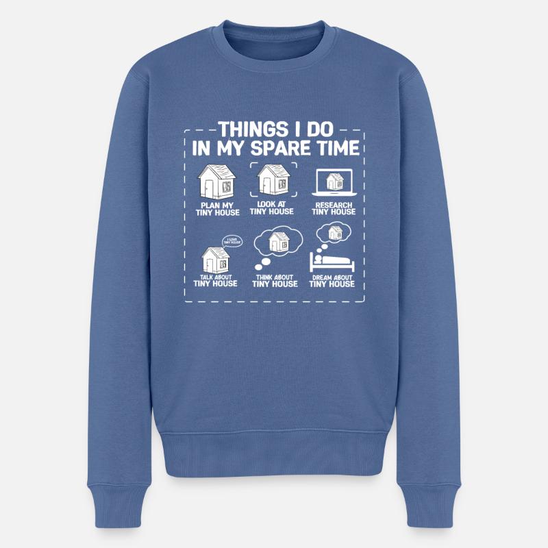 Tiny House - Männer Premium Bio Pullover - Taubenblau