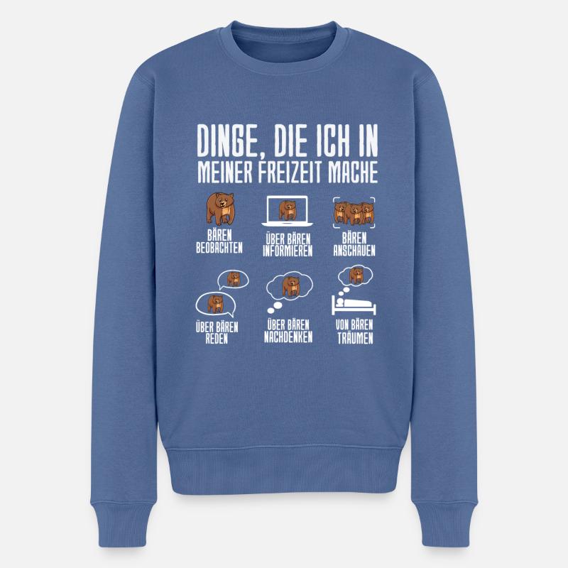 Dinge Die Ich In Meiner Freizeit Mache Bären - Männer Premium Bio Pullover - Taubenblau