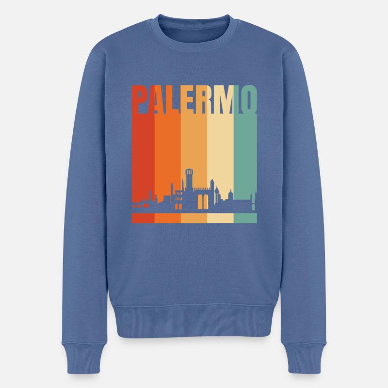 Palermo - Männer Premium Bio Pullover - Taubenblau
