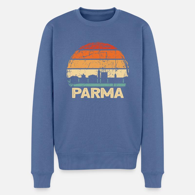 Parma - Männer Premium Bio Pullover - Taubenblau