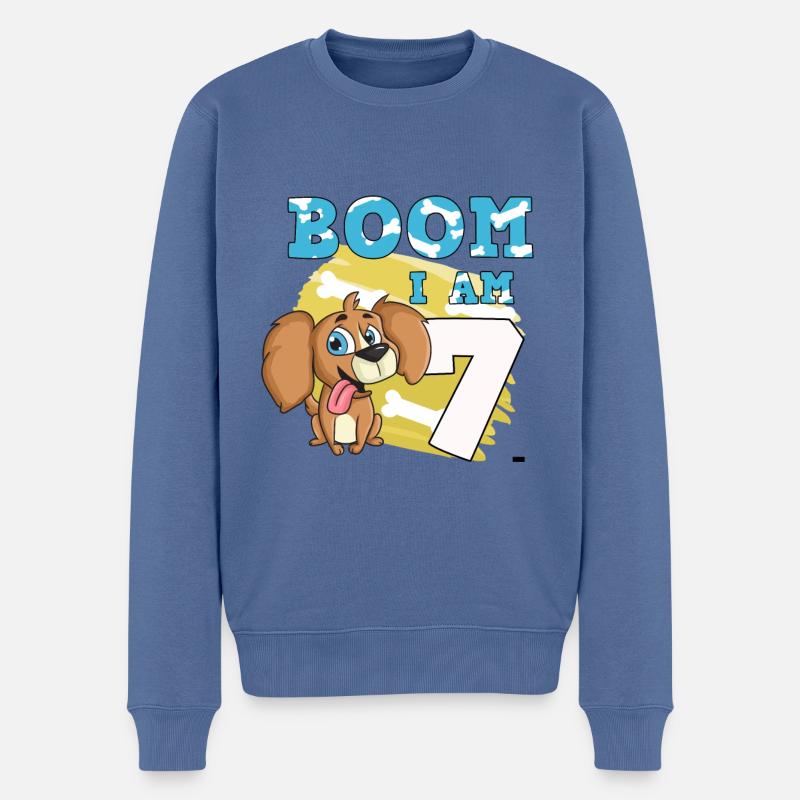 Chien de 7e anniversaire - Pull Premium bio Homme - bleu pigeon