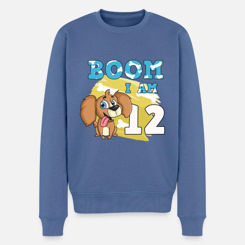 Chien de 12e anniversaire - Pull Premium bio Homme - bleu pigeon