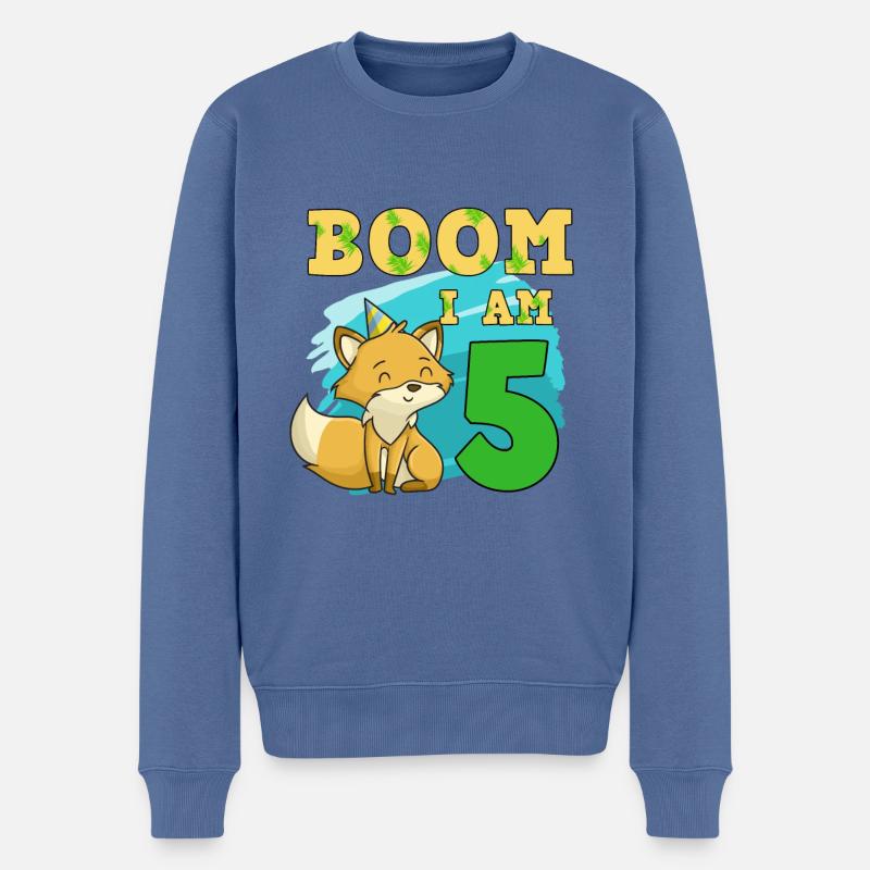 Renard 5e anniversaire - Pull Premium bio Homme - bleu pigeon