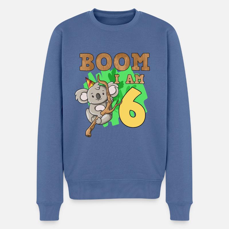 6ème anniversaire koala - Pull Premium bio Homme - bleu pigeon