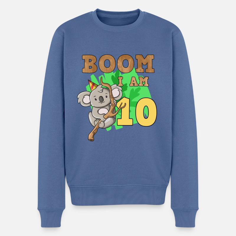10. Geburtstag Koala - Männer Premium Bio Pullover - Taubenblau