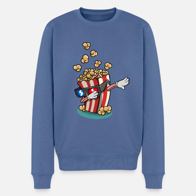 Popcorn tupfen - Männer Premium Bio Pullover - Taubenblau