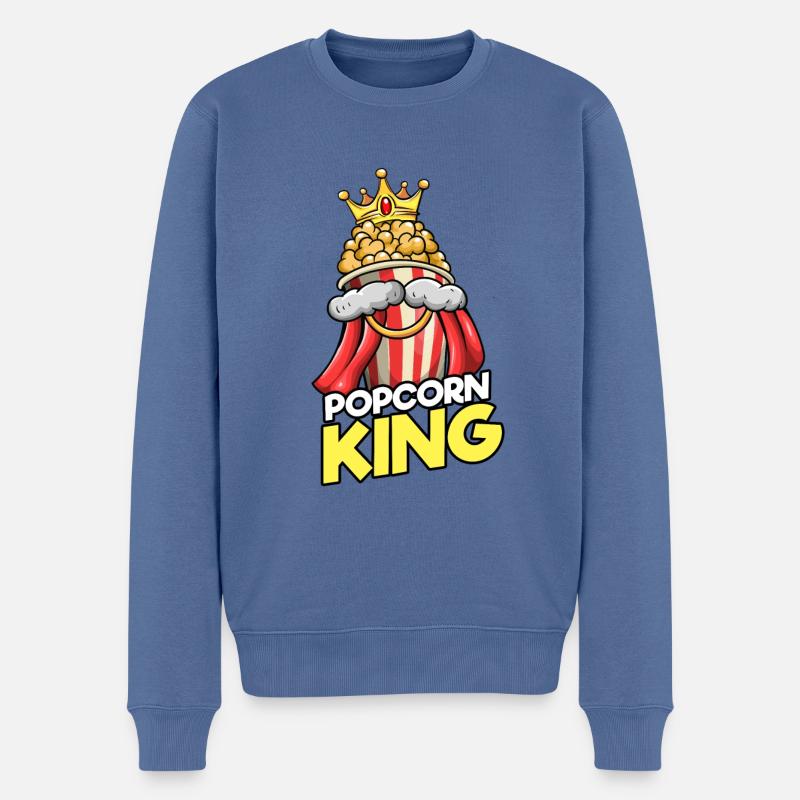 Popcorn-König - Männer Premium Bio Pullover - Taubenblau