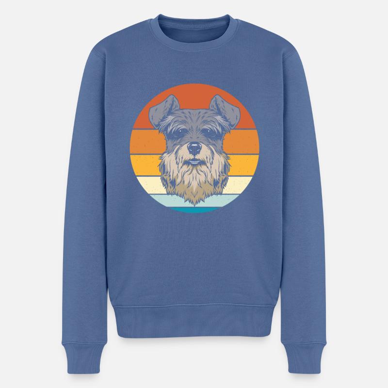Miniature Schnauzer - Pull Premium bio Homme - bleu pigeon