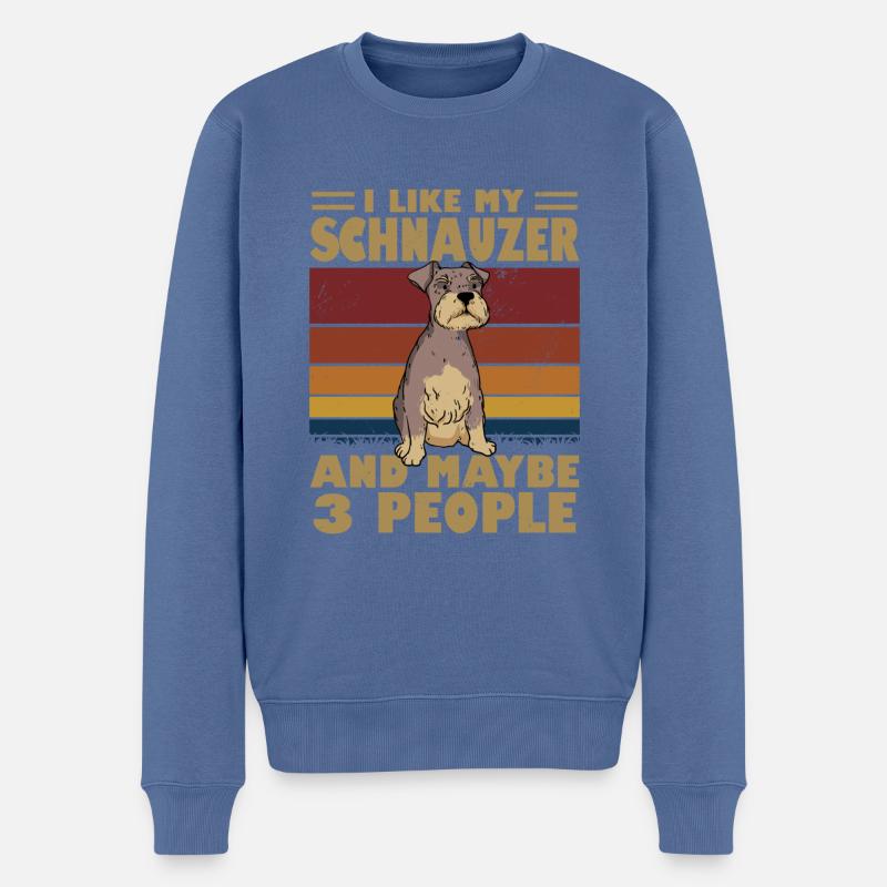 Zwergschnauzer - Männer Premium Bio Pullover - Taubenblau