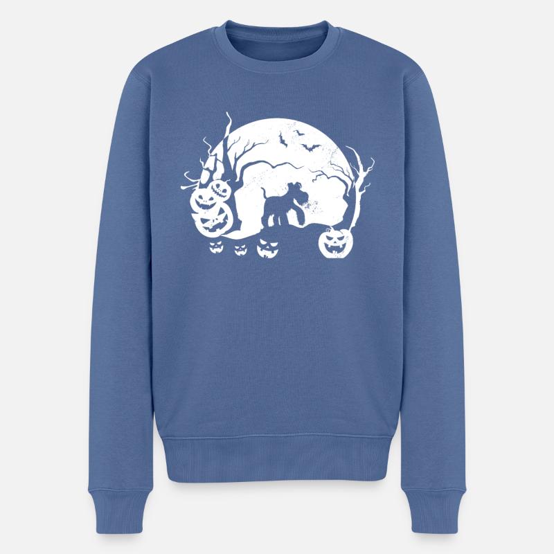 Zwergschnauzer - Männer Premium Bio Pullover - Taubenblau