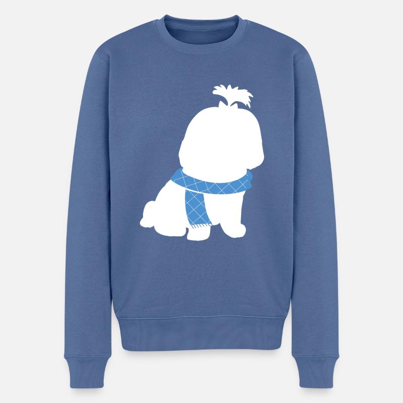 Shih Tzu - Männer Premium Bio Pullover - Taubenblau