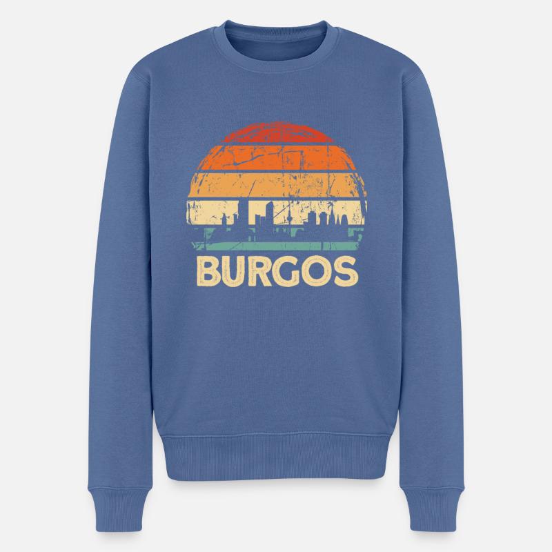 burgos - Männer Premium Bio Pullover - Taubenblau