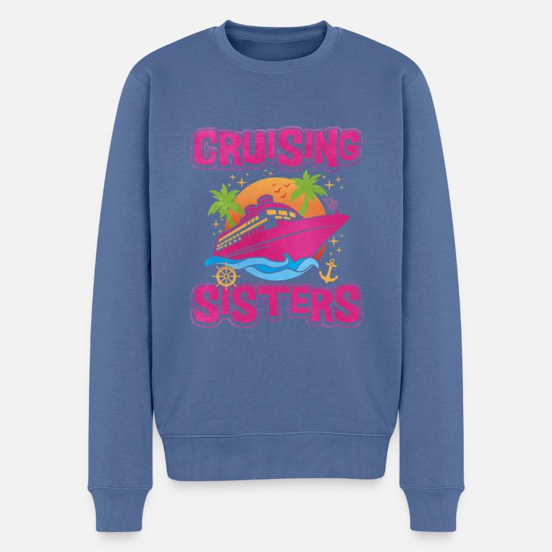 Kreuzfahrt - Männer Premium Bio Pullover - Taubenblau