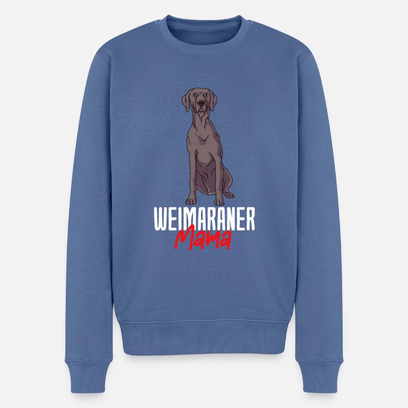 Weimaraner - Pull Premium bio Homme - bleu pigeon
