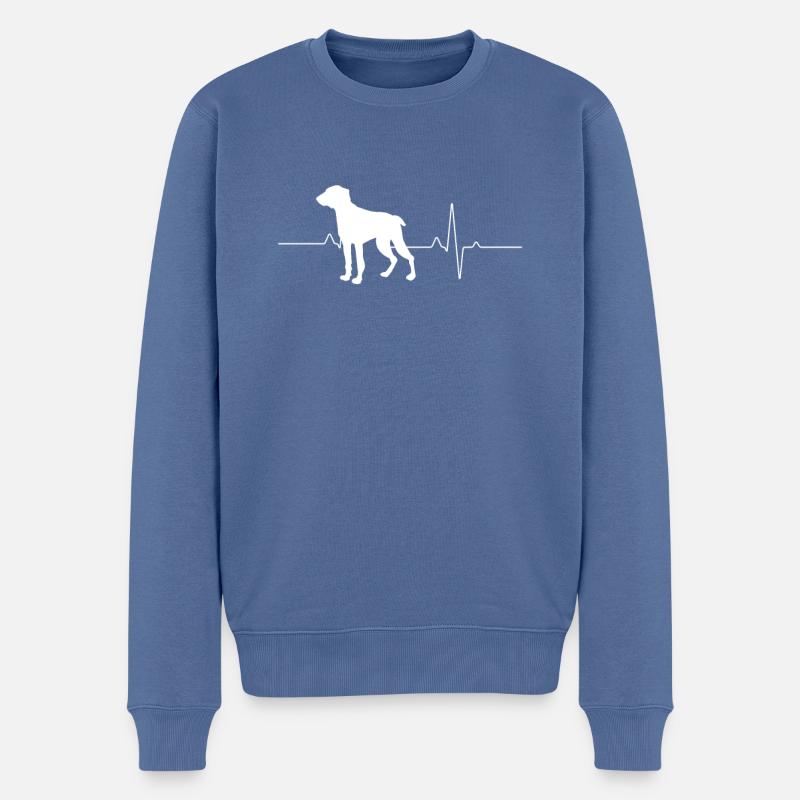 Weimaraner - Männer Premium Bio Pullover - Taubenblau