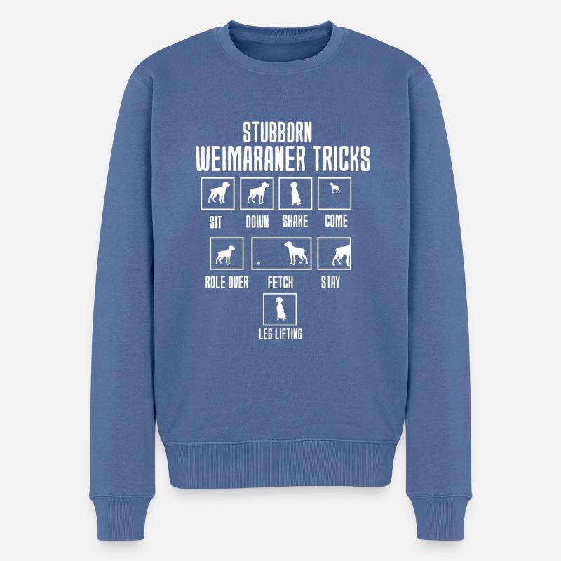 Weimaraner - Männer Premium Bio Pullover - Taubenblau