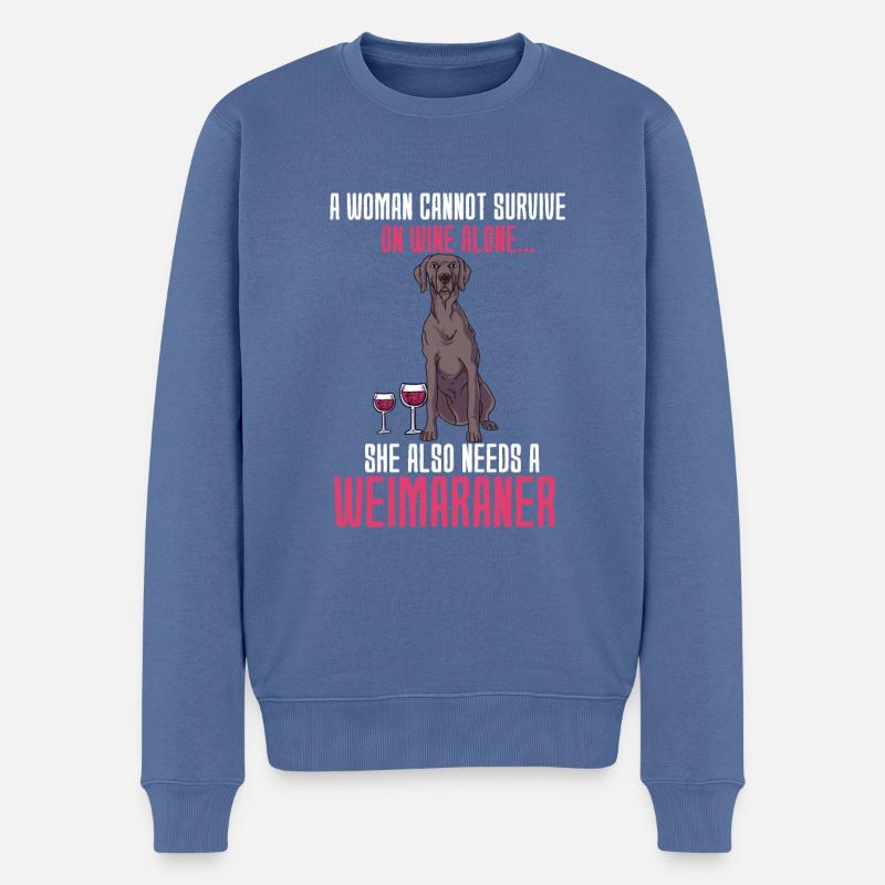Weimaraner - Männer Premium Bio Pullover - Taubenblau