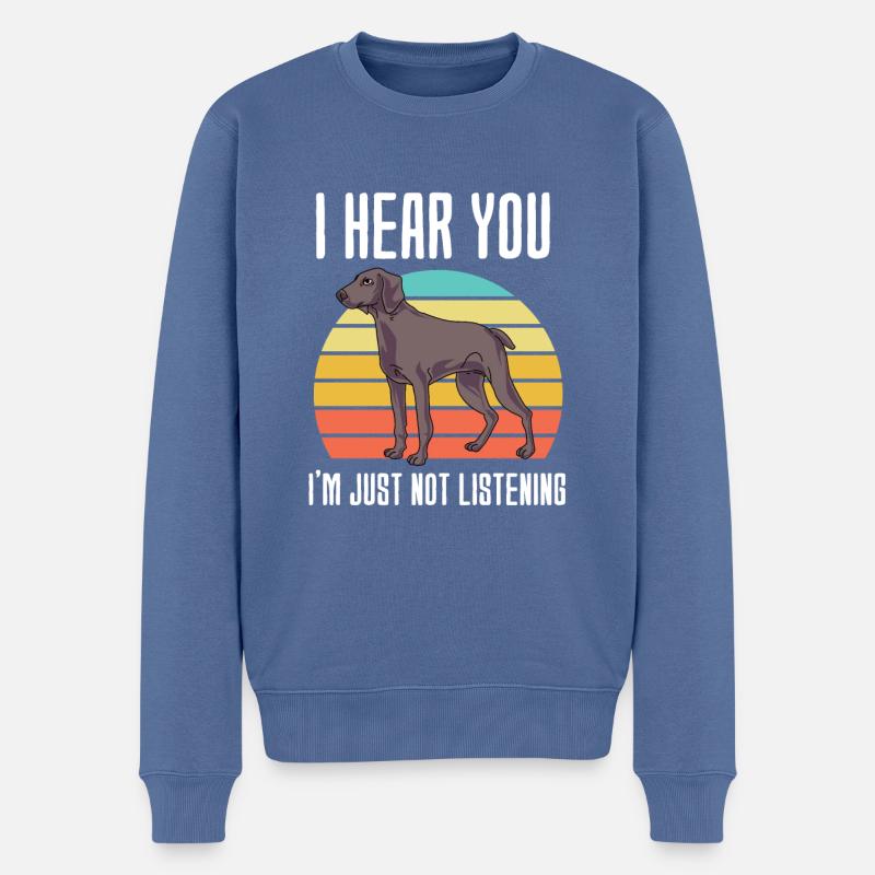 Weimaraner - Männer Premium Bio Pullover - Taubenblau
