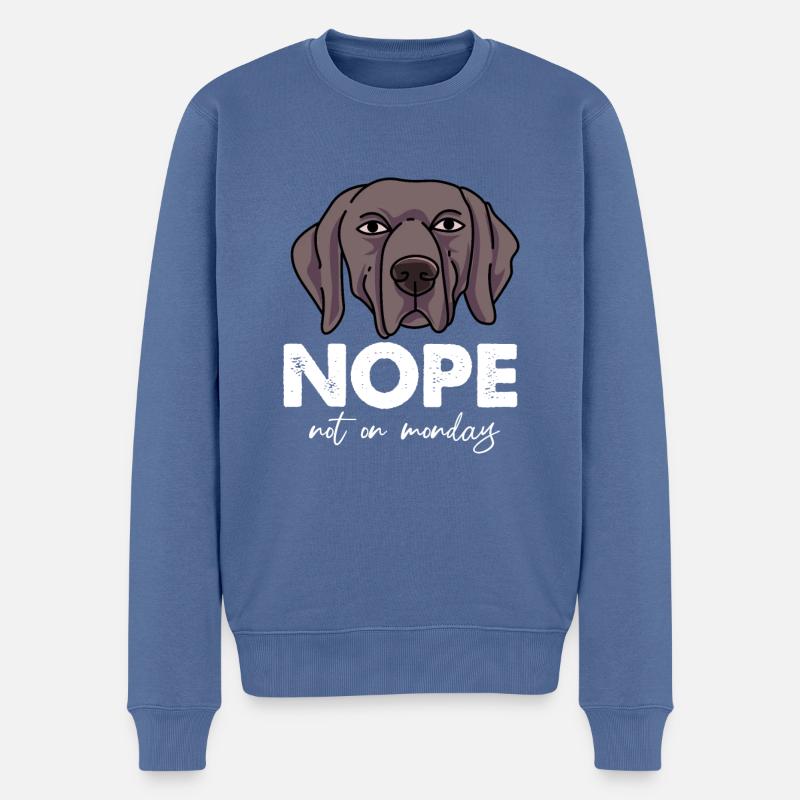Weimaraner - Pull Premium bio Homme - bleu pigeon