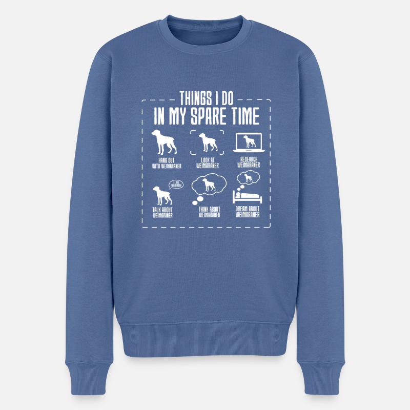 Weimaraner - Männer Premium Bio Pullover - Taubenblau