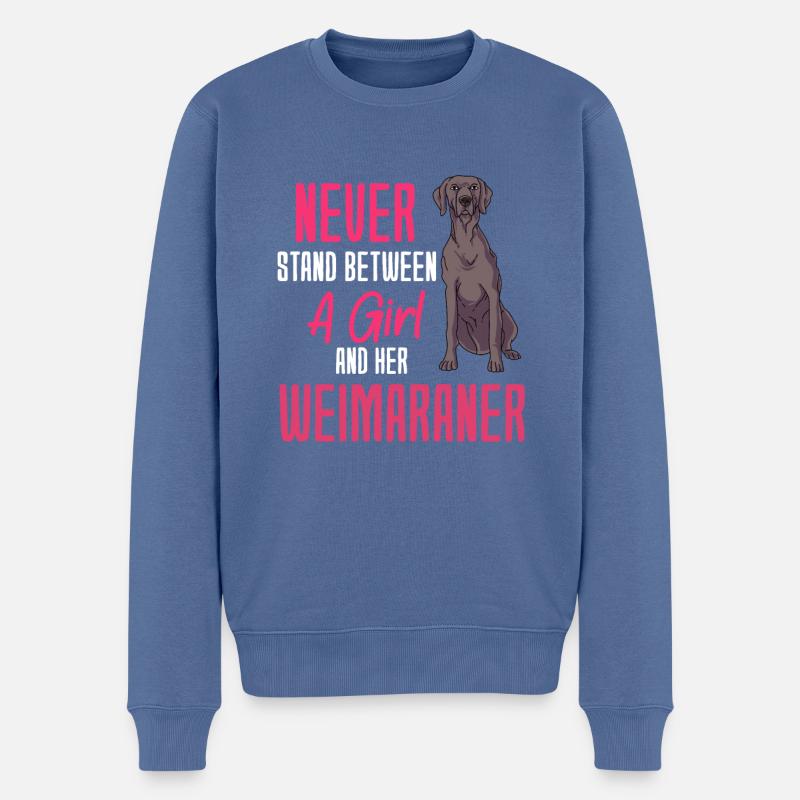 Weimaraner - Pull Premium bio Homme - bleu pigeon