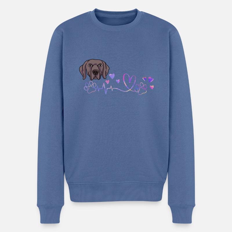 Weimaraner - Männer Premium Bio Pullover - Taubenblau