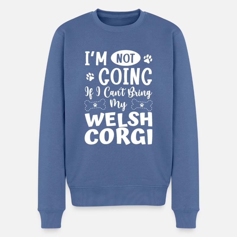 Welsh Corgi - Männer Premium Bio Pullover - Taubenblau