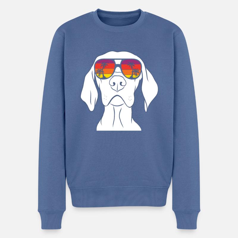 Weimaraner - Männer Premium Bio Pullover - Taubenblau