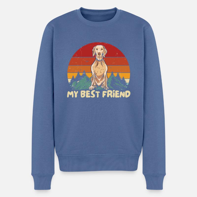 Weimaraner - Männer Premium Bio Pullover - Taubenblau