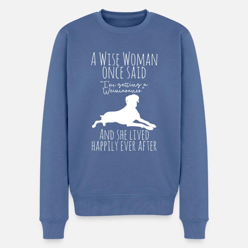 Weimaraner - Pull Premium bio Homme - bleu pigeon
