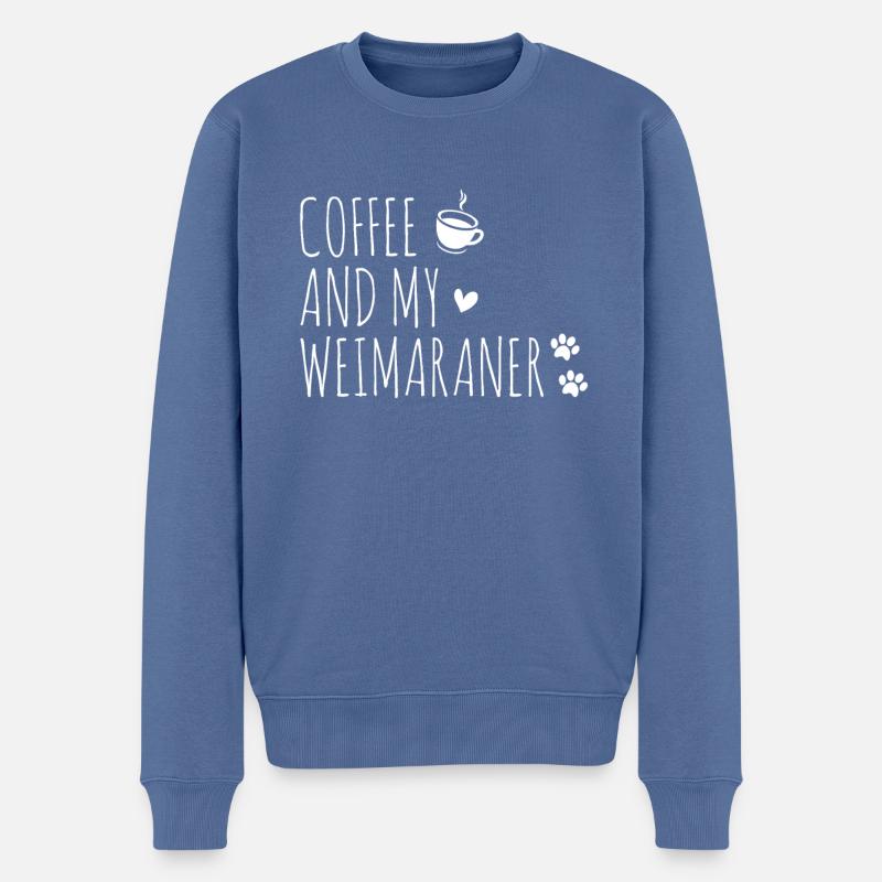 Weimaraner - Pull Premium bio Homme - bleu pigeon