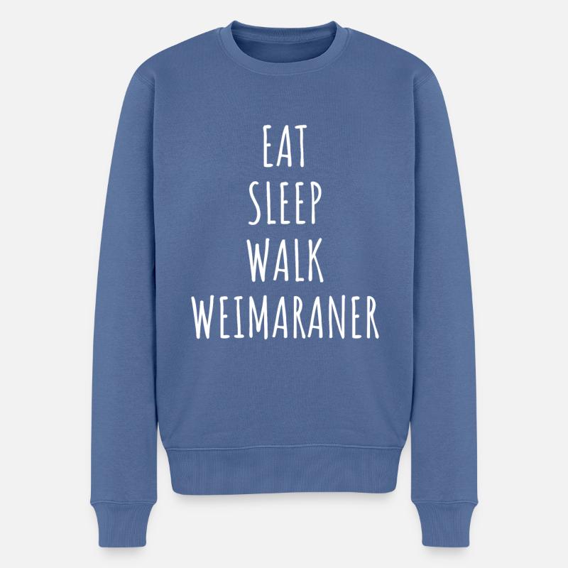 Weimaraner - Pull Premium bio Homme - bleu pigeon