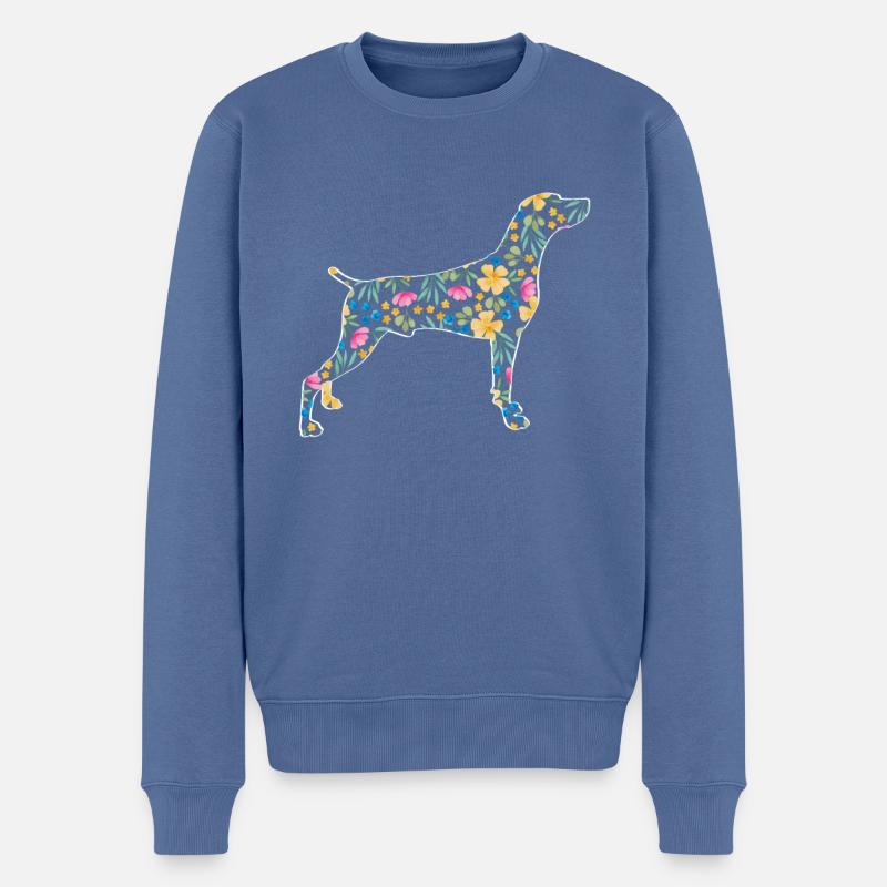 Weimaraner - Männer Premium Bio Pullover - Taubenblau