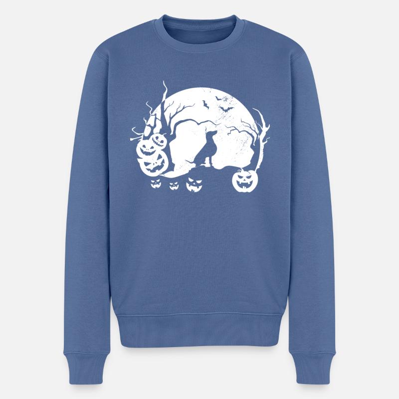 Weimaraner - Pull Premium bio Homme - bleu pigeon