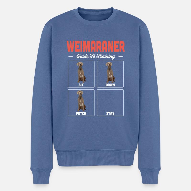 Weimaraner - Pull Premium bio Homme - bleu pigeon