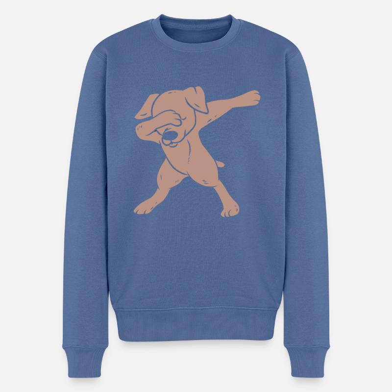 Weimaraner - Männer Premium Bio Pullover - Taubenblau