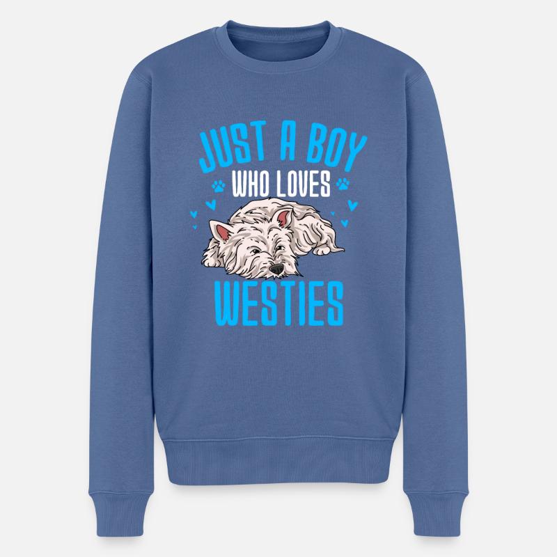 West Highland Terrier - Männer Premium Bio Pullover - Taubenblau