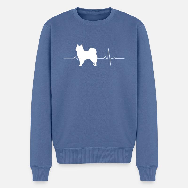 American Eskimo - Männer Premium Bio Pullover - Taubenblau
