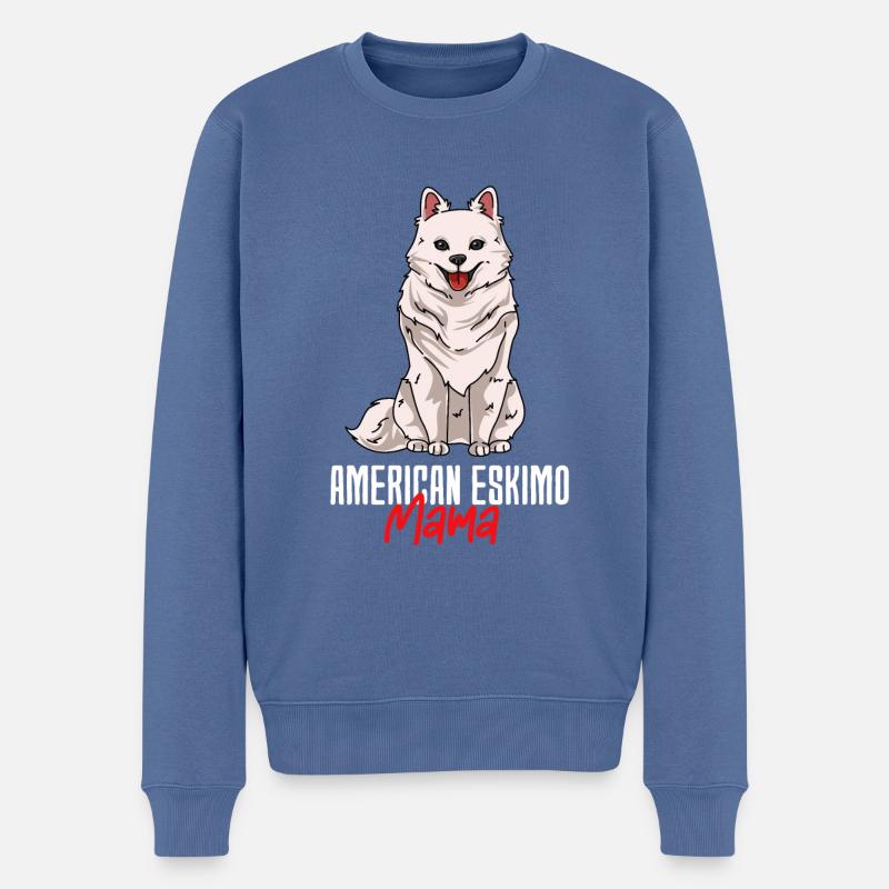 American Eskimo - Männer Premium Bio Pullover - Taubenblau