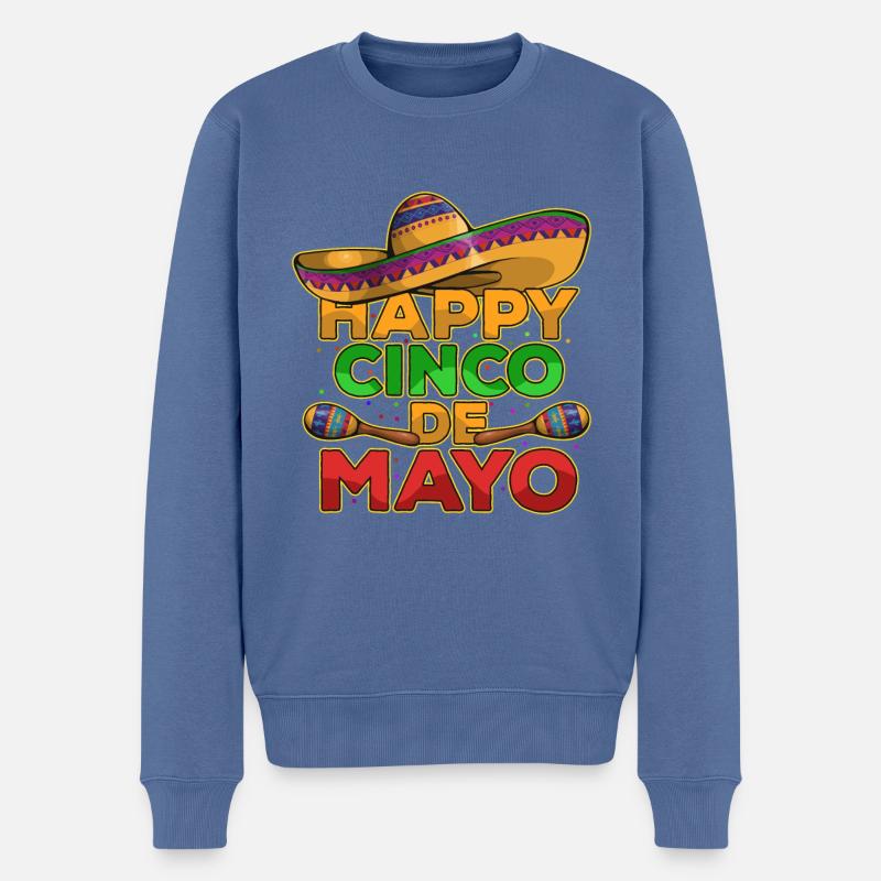Cinco De Mayo - Männer Premium Bio Pullover - Taubenblau